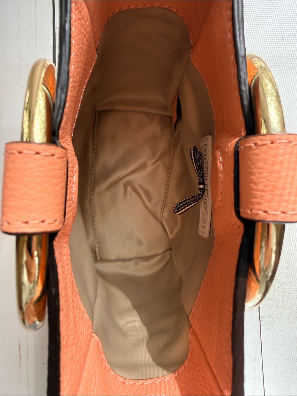 Henri Bendel Marquis Micro Mini Ring Top Bucket Bag Coral Pink Leather - Picture 5 of 15